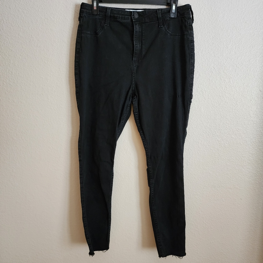 Hollister Curvy High Rise Black Jean Leggings Jeggings Denim Size 17R